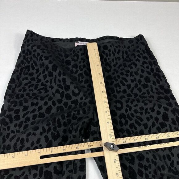Nanette Lepore Textured Skinny Ankle Pants Black Leopard Print Pull On SMALL - Picture 6 of 12